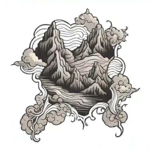 Topographic tattoo design idea
