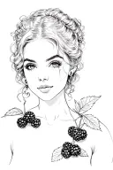 black berries pin up girl tattoo design idea