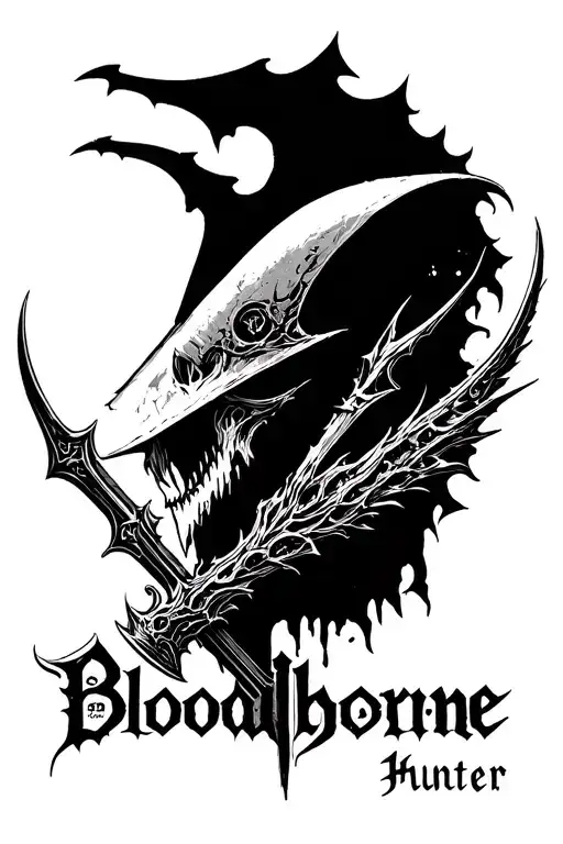 Bloodborne Hunter logo tattoo design idea