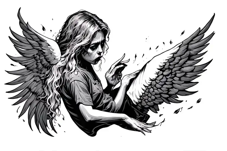 person who is lost and afraid  tattoo design idea