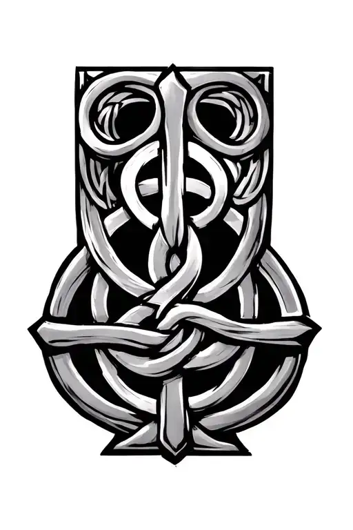 Celtic knot with cross tattoo design idea