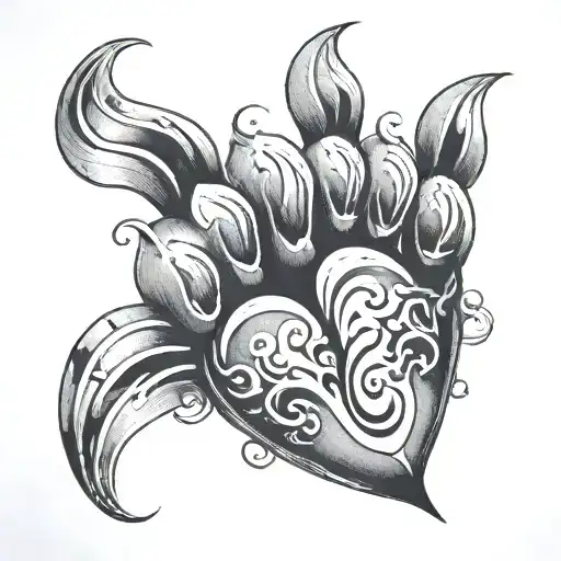 semi colon heart paw hoof tattoo design idea