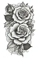 A tattoo design of a black and red rose growing out of a pile of waste tattoo design idea