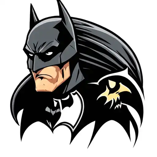 Batman and Iowa Hawkeye Symbols tattoo design idea