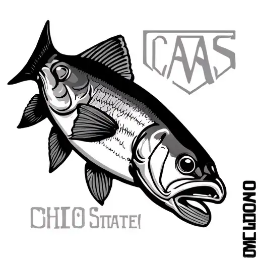 bass fish Ohio state Cavs tattoo design idea