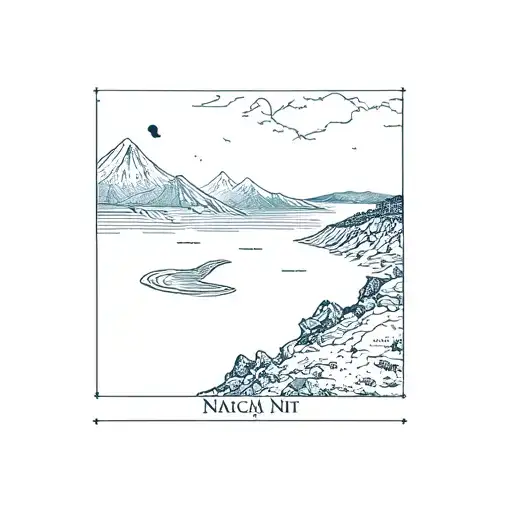 Vesuvius and the coast of Naples combined with an Argentinian mate tattoo design idea