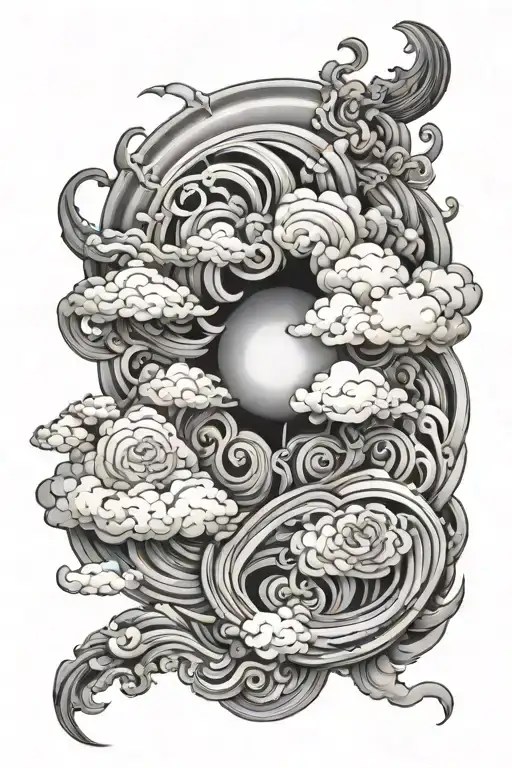 light  clouds surrounding tattoo design idea