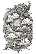 light  clouds surrounding tattoo design idea