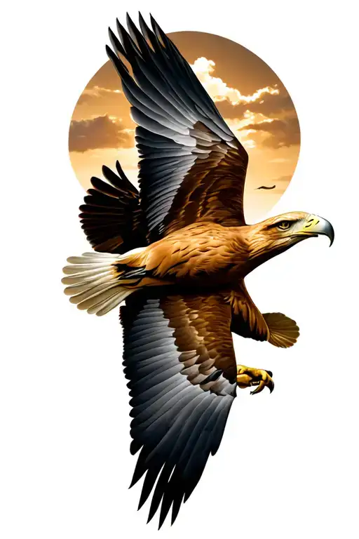 Eagle soaring tattoo design idea