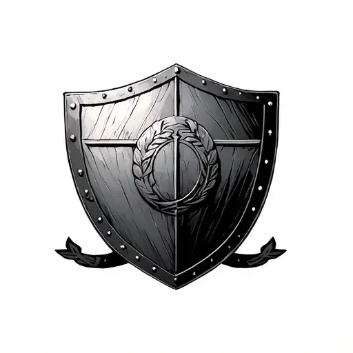 1. Roman Legion Shield FormationThree overlapping Roman-style shields in a triangle or line formation.The center shiel tattoo design idea