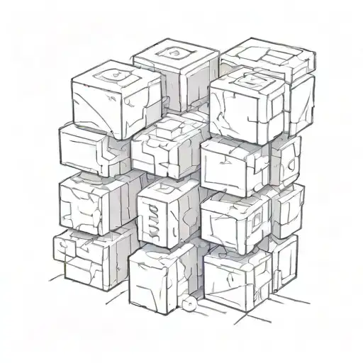 bricks with GRANNY'S wrote in the middle 3D representation tattoo design idea