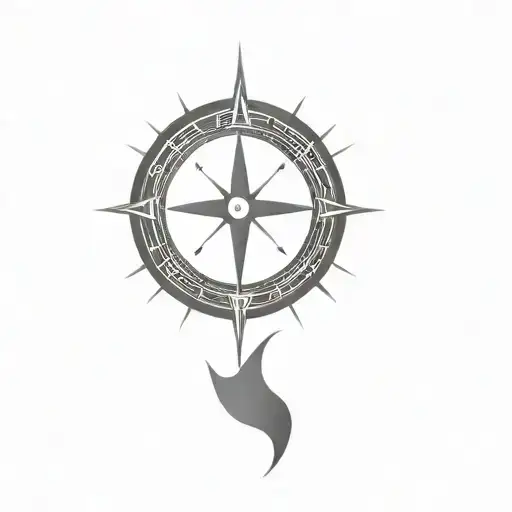 Compass and Clock tattoo design idea