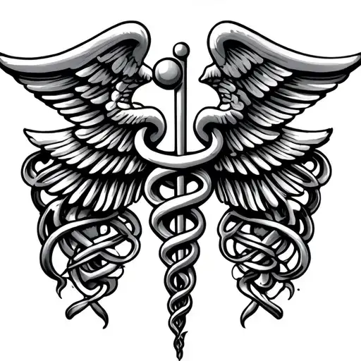 Caduceus medicine tattoo design idea