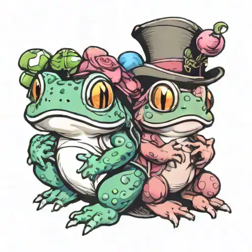 toad and toadette tattoo design idea