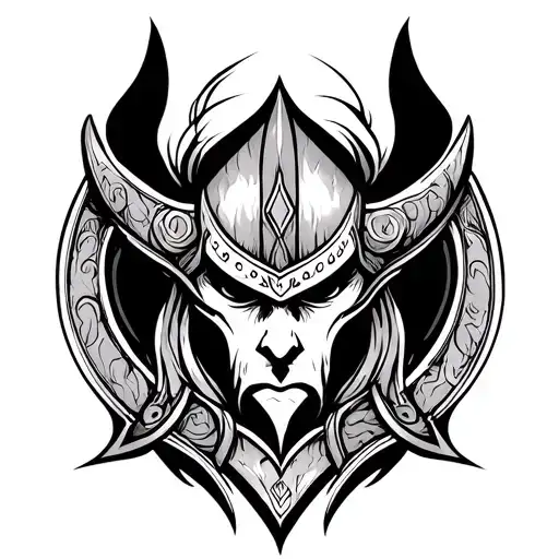 Create a full neck and chest tattoo design in Viking symbol style tattoo design idea