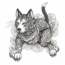 yakuza dog tattoo design idea