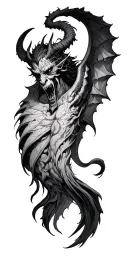 angles vs demon tattoo design idea