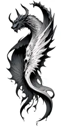 angles vs demon tattoo design idea