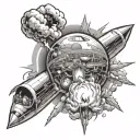atomic bomb explosion tattoo design idea