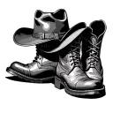 Boots And Cowboy Hat tattoo design idea