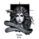 Tyche with the date 8/14 under it tattoo design idea