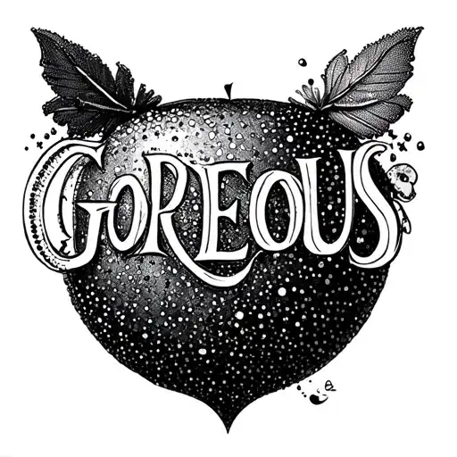 "GORGEOUS" spelled in the form of an object tattoo design idea