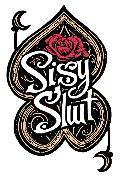 "Sissy Slut " spade symbol tattoo design idea
