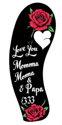 A Tattato With roses and hearts thats says "Love You Momma & Papa<333"With no backround tattoo design idea