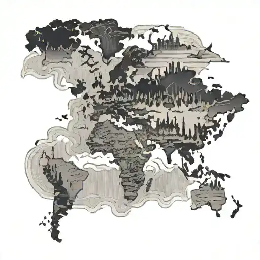 hello world map tattoo design idea