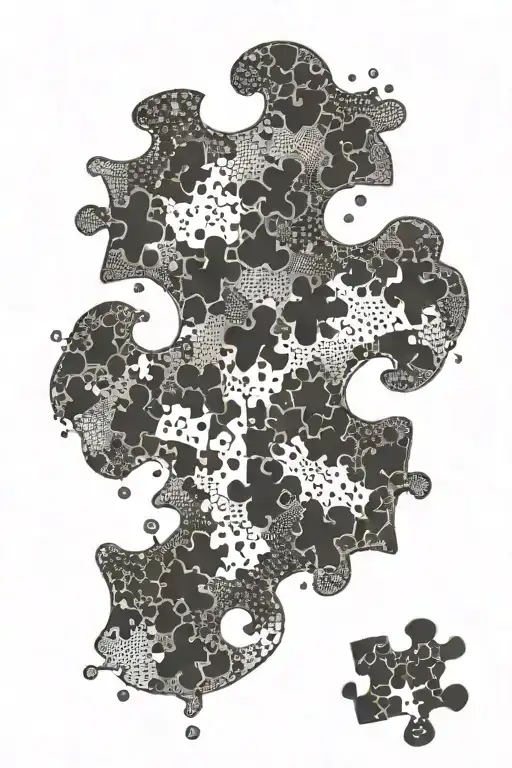 autism puzzle piece tattoo design idea