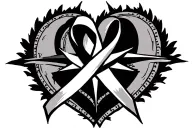 compass cross  hearts intertwined cancer ribbon tattoo design idea