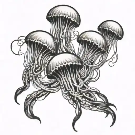 Gemini jellyfish muse tattoo design idea