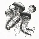 Gemini jellyfish muse tattoo design idea