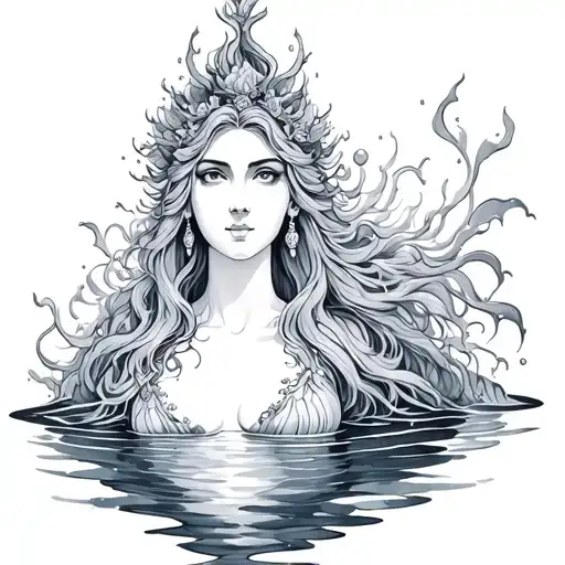 Water Goddess tattoo design idea