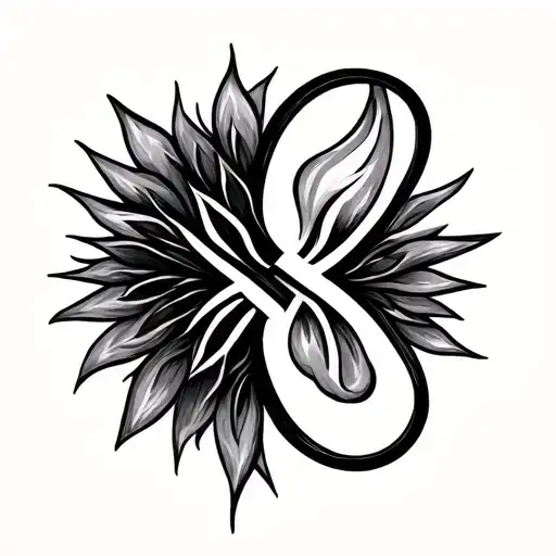 An infinity loop where one half transitions into a flame—symbolizing that her light is eternal. Vartika could be woven  tattoo design idea