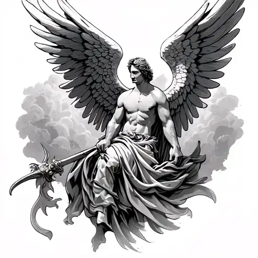 Archangel Michael Wings tattoo design idea