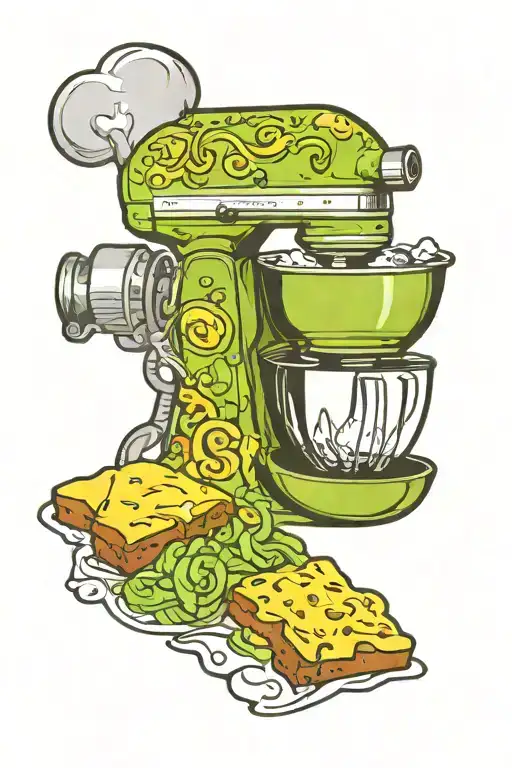 kitchen aid baking half sleeve tattoo design idea