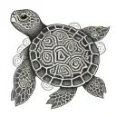 turtle with mandala shell pattern tattoo design idea