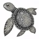 turtle with mandala shell pattern tattoo design idea
