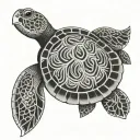 turtle with mandala shell pattern tattoo design idea