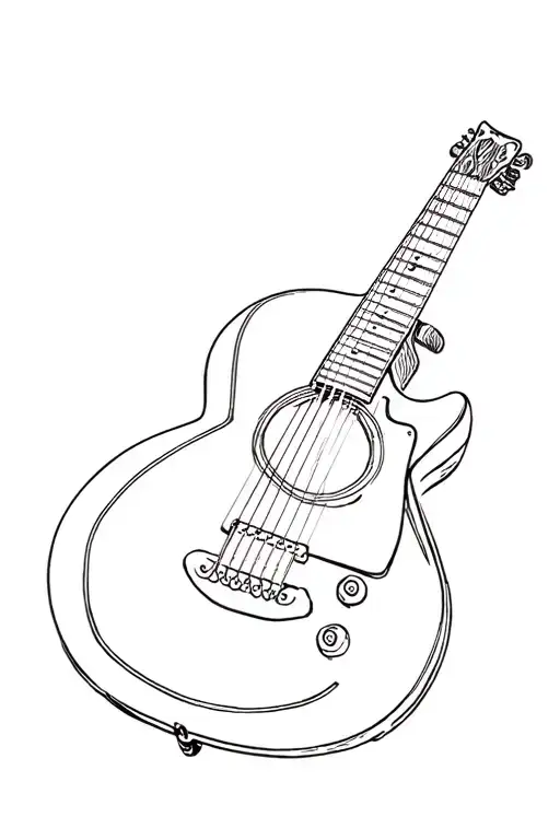 cowboy guitar 1995 tattoo design idea