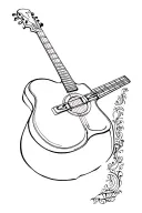 cowboy guitar 1995 tattoo design idea