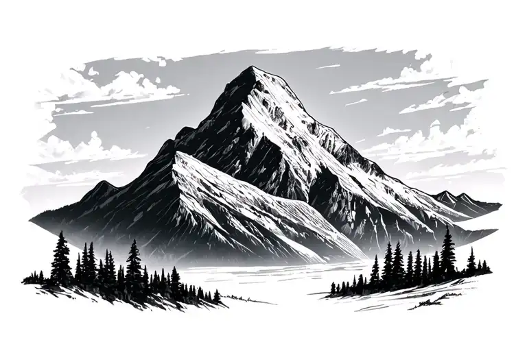 an outline of the tetons, mount timpanogos, and mount rainier all in one line tattoo design idea