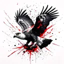 harpy eagle soaring tattoo design idea