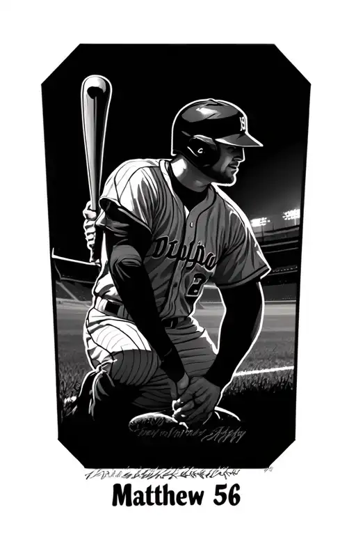 Matthew 5: 16 on a baseball field  tattoo design idea