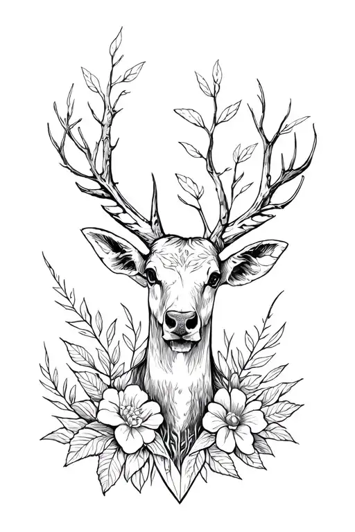 punchy western tattoo design combining elements of nature tattoo design idea