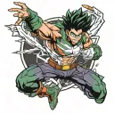 calistenics front lever super hero academia tattoo design idea