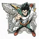 calistenics front lever super hero academia tattoo design idea