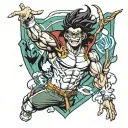 calistenics front lever super hero academia tattoo design idea