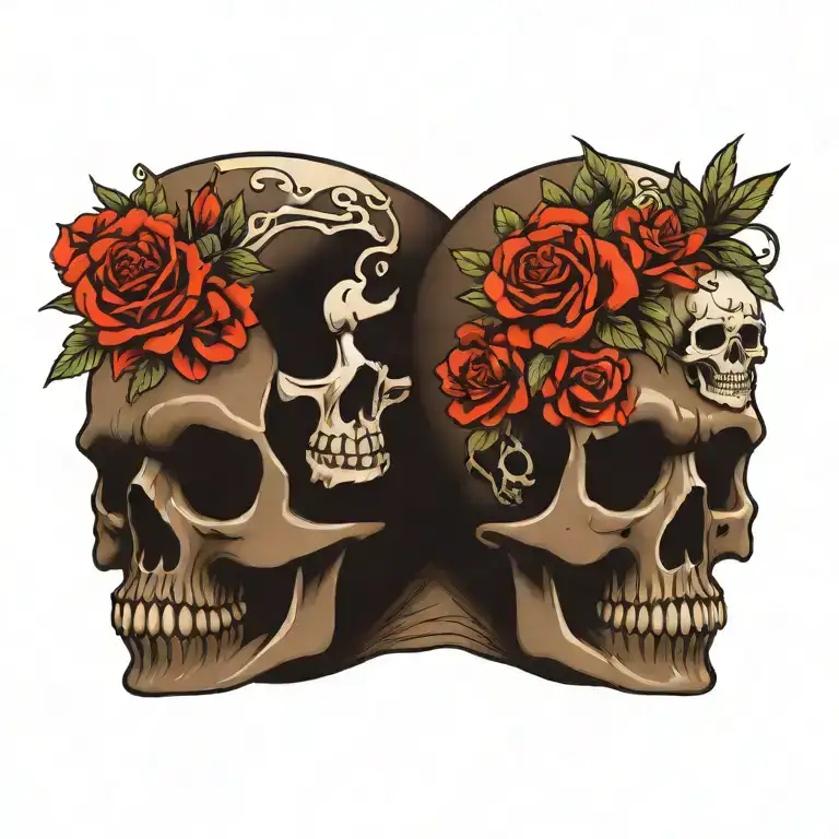text,  "what we are, you will be", skulls  tattoo design idea